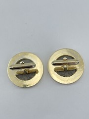 Vintage Buffalo Nickel mens cufflinks five cents gold tone textured and polished