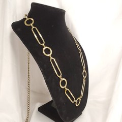 Vintage Korea G&S Gold Tone Statement Necklace Adjustable 27 To 42 inch Length