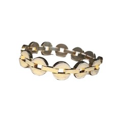 Vintage Gold Tone Chunky Open Center Round Link Chain Bracelet Retro Costume GUC
