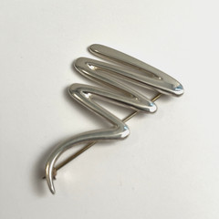 Tiffany & Co Paloma Picasso 925 Sterling Silver Abstract Zig Zag Scribble Brooch