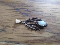 Vintage Moonstone Gold Filled Pendant 1in