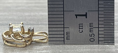 Vintage 14K Solid Yellow Gold White Sapphire & Tiny Diamond Pendant .88g Signed