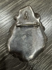 Vintage Sterling Silver LADY REPOUSSE Brooch Ans Pedant