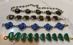 Lot 4 Vintage Thermoset Jewelry Pieces 1 Necklace 3 Bracelets