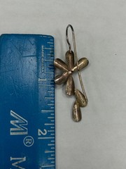 Vintage Signed KIM 925 Sterling Silver Flower Floral Daisy Earrings