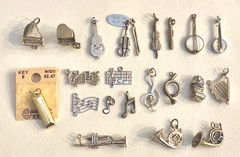 Vintage Sterling Silver Musical Instruments & Notes Charm Choice