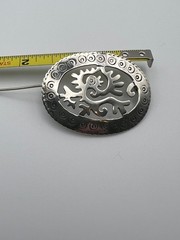 Oval Taxco Open Work Sterling Brooch