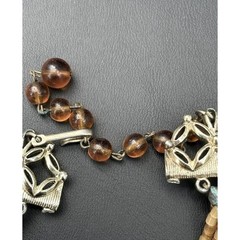 THREE VINTAGE ART GLASS FASHION NECKLACES FROM ESTATE SKY
