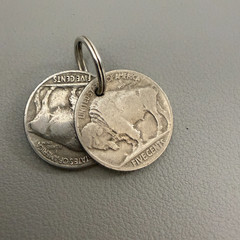 Vintage Buffalo Indian Head Nickel Coin Charm Pendant