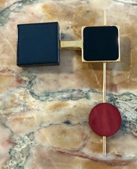 2015 MARNI Modernist Resin & Gold-Tone Metal Brooch Pin, Consuelo Castiglio Era