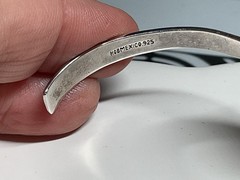 House of Bangles 925 sterling vintage cuff bracelet with abalone