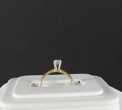 Vintage Ring Solid 14K Yellow Gold Solitaire Diamond Engagement Fine Jewelry