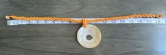 Vintage Orange Bead Necklace Mother Of Pearl Shell Spiral Pendant Tribal