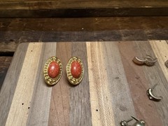 Vintage Costume Earring Lot Mixed Stud Hoop Dangle Rhinestone Gold Silver
