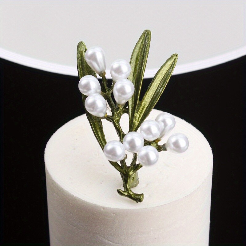 Fashionable drip oil creative three-dimensional foliage imitation pearl corsage