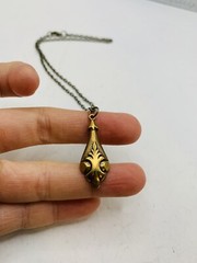 Vintage Art Nouveau Style Elegant Egyptian Greek Vase Bronze Tone 18 in Necklace
