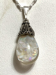 HOLIDAY SALE* ANTIQUE COLOSSAL 21MM FLOATING OPAL NECKLACE STYLE#1A-Sterling