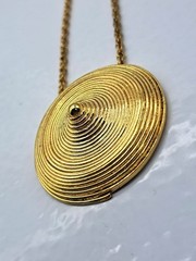 LANVIN PARIS Vintage Gold color Necklace Cone type