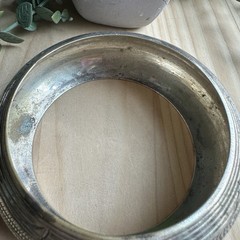 VTG Bangle Bracelet Size 8 Engraved Carp Fish Silver Tone Metal Incised Asian