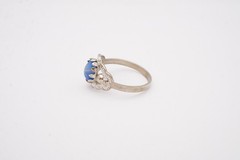 Vintage Sterling Silver 925 Faux Star Sapphire Ring Size 8