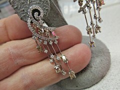 Stunning 4.00ct 18k wg Champagne & White Diamond Chandelier Earrings Make Offer