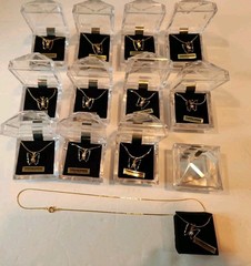 Lot 12 Gold Tone 16″ Butterfly Necklaces Serpentine Chain Costume New In Box