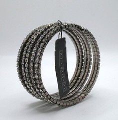 Vintage RJ Graziano wide spiral prong-set rhinestone bracelet