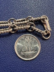 1980s Vintage Taxco Mexico 24″ Sterling Silver Chain 35.26 Grams