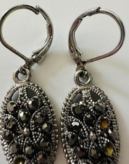 Vintage Cookie Lee Collectible Silver Toned Necklace & Pierced Earrings Set