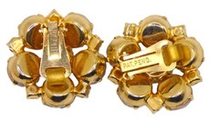 🌷 Vintage Rare Find HOBE Pastel Givre Cabochon Clip On Earrings