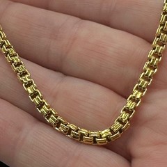 Monet Gold Tone 26.5″ Box Chain Link Necklace City Urban SIGNED