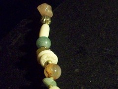 Vintage Chunky Semi Precious Stone, Glass, Plastic & Metal Beaded Necklace 16.5″