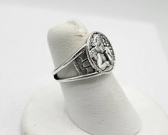 Designer Vintage Shube’s Dakota West Sterling Silver Cherub Angel Ring Size 5