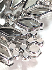 1950s Juliana D&E Book Piece Brooch Earrings Set Smoky Gray Coffin Navette 3″