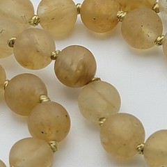 Vintage Rutilated Quartz Ball Bead Necklace 58″ Continuous Hand Knotted Strand