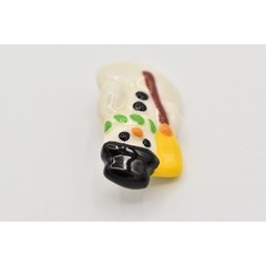 Flying Colors Vintage Snowman Pin Brooch Christmas Holiday Ceramic Signed BinAH