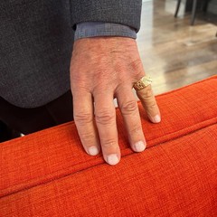 Vintage 1980’s Men’s Diamond Flat Top Nugget Ring 14K Yellow Gold, 9.38 Grams