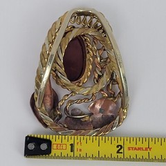 Mixed Metal Scarf Slide by Carreon Gemstone Copper Boho Gaudy