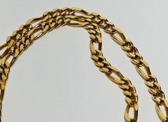 Vintage Lady Remington Gold Tone Figaro Chain Necklace 22in