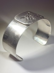 VTG 70s Sterling Silver Cuff Bracelet Bill Roach ROACH2 Abstract Modernist Art