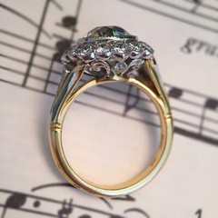 Antique 3.00 Ct Round White CZ Vintage Art Deco Engagement 925 Silver Ring