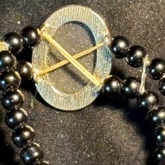 4pc Vintage Black Enamel & Faux Pearl Jewelry Set – Mid Century Retro Glamour