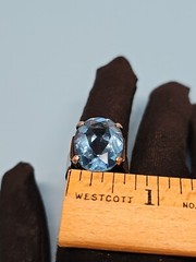 STERLING SILVER LARGE LONDON BLUE TOPAZ Oval Brilliant Cut 925 Ring size 9 (OK)