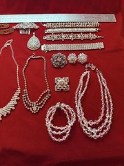 Vintage Rhinestone Jewelry & Aurora Borealis Crystal Jewelry Lot