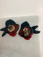 Vintage Multi-color Blue Green Fish Clip-on Earrings.