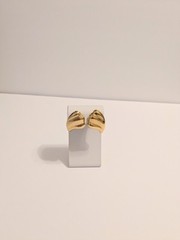 Vintage AVON Gold Tone Textured Wave Shaped Stud Drop Earrings 1 3/4″.