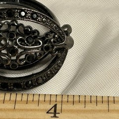 Monet link bracelet black crystal filigree marcasite Victorian Gothic glam art