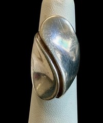 Vintage 925 Sterling Silver Modernist Sculptural Statement Wave Ring Size 5.5