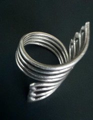 925 Silver Modernist Openwork Bypass Ring 8.8 Grams Size 8.5 Sculptural Vintage