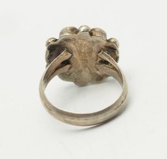 Antique old pawn sterling silver turquoise dots southwestern ring size 5